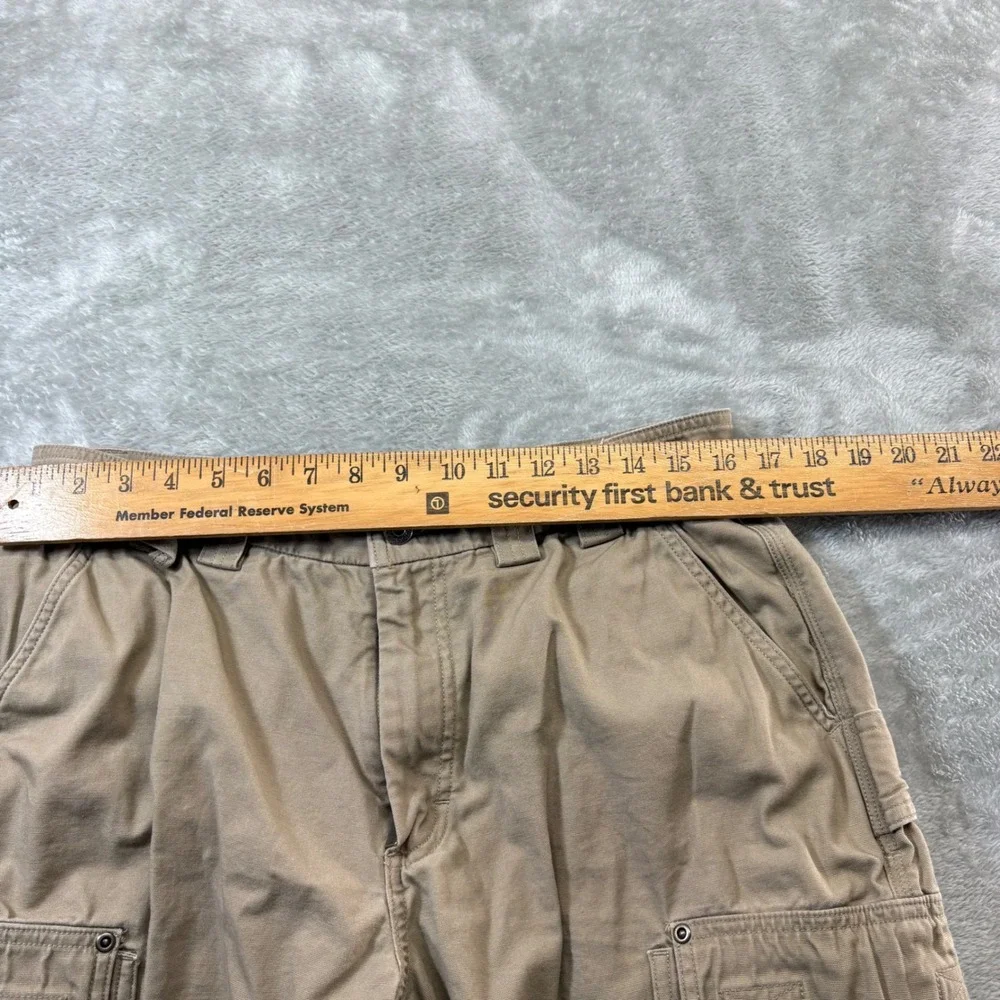 Duluth Trading Co Cargo Shorts Mens 32 Tan Flex Fire Hose Utility Workwear